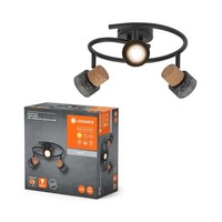 Led Deckenleuchte Decor Spot Kork Schwarz Rund 3 X 3,4W GU10 Warmweiß Dimmbar