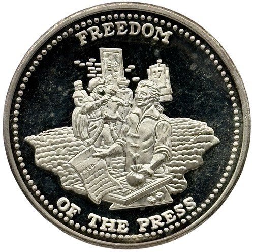 Ronda de plata fina Johnson Matthey JM Freedom Of The Press 1 oz .999