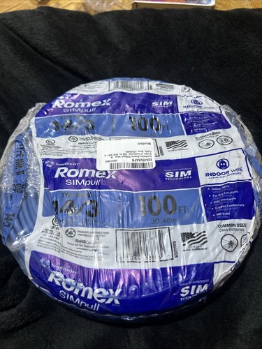 Romex SIMpull Wire, 14 Gauge, 3 Conductor, 100 Ft, W/G NM-B Cable, Blue ...