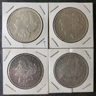 Lot of Four 1921 $1 Morgan Silver Dollars
