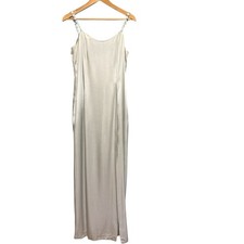 Vintage 90s Jessica McClintock By Gunne Sax Silver Prom Dress Daisy Straps