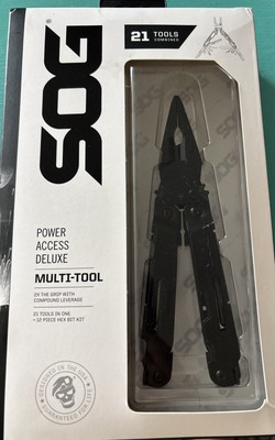 NEW SOG Power Access Deluxe Multi-Tool 21 Tools/ 12 Bit Kit, w/ Sheath-PA2001-CP
