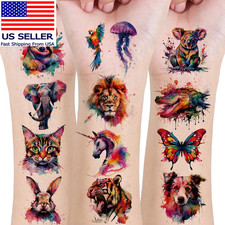 30 Sheets Watercolor Animal Temporary Tattoos Sticker,Super Cute Themed Birthday