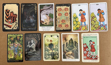 7 Of Pentacles Tarot Cards From Various Decks Lot Of 11