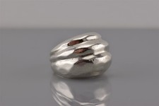 Sterling Silver 16mm Puffy Hammered Textured Dome Band Ring 925 Sz: 6