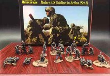 1/72 Size 18 Modern U.S. Army Special Forces Combat Troops Blue Camo