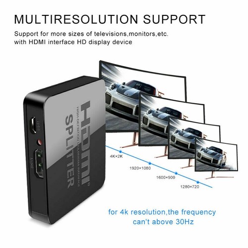 Premium HDMI 1 Zoll 2 Ausgang 1080P 4K 1X2 HDCP Stripper Splitter Power Signal Verstärker - Bild 22 von 24