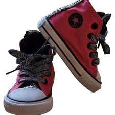 Converse All Star High Tops Infant Girls Size 4 Hot Pink