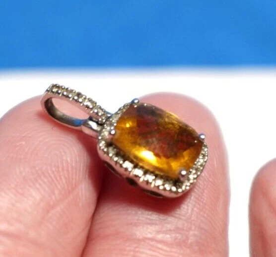 COLGANTE TOPACIO ORO BLANCO 10K 1,5 GRAMOS 10 X 17 MM Foto 2 de 3