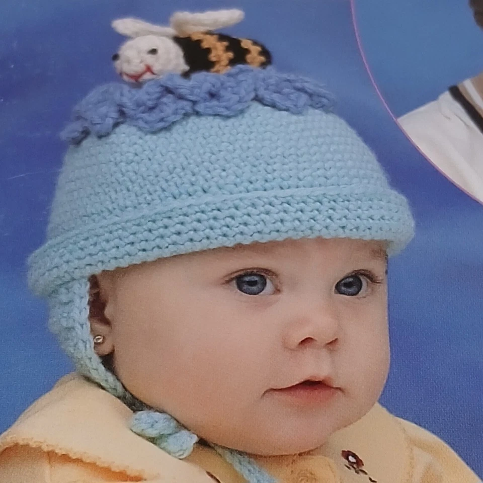 Crochet Happy Hats Baby &Toddler Animals Bugs Snowman Needlecraft Shop Booklet - Image 4 of 4