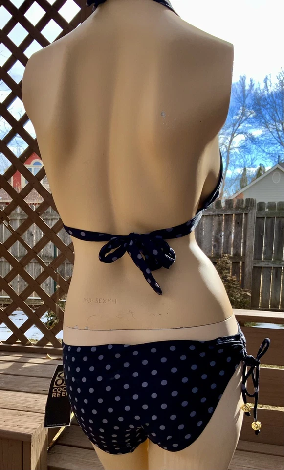 NWT COCO REEF BIKINI SET SWIMWEAR WOMENS BLACK GREY  Polka Dot 32-34C, 36-38 C - Image 2 of 3