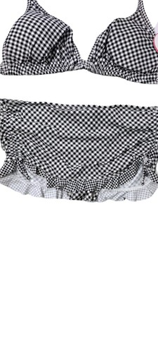 profile blush 2-piece bikini black/white large nwt...Z405-142 - Picture 3 of 8