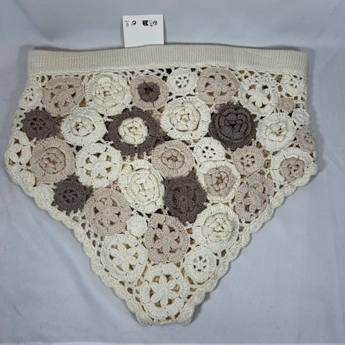 Zara Crochet Size M-L Floral Neutral Shorts Swim Cover Up - Picture 2 of 3