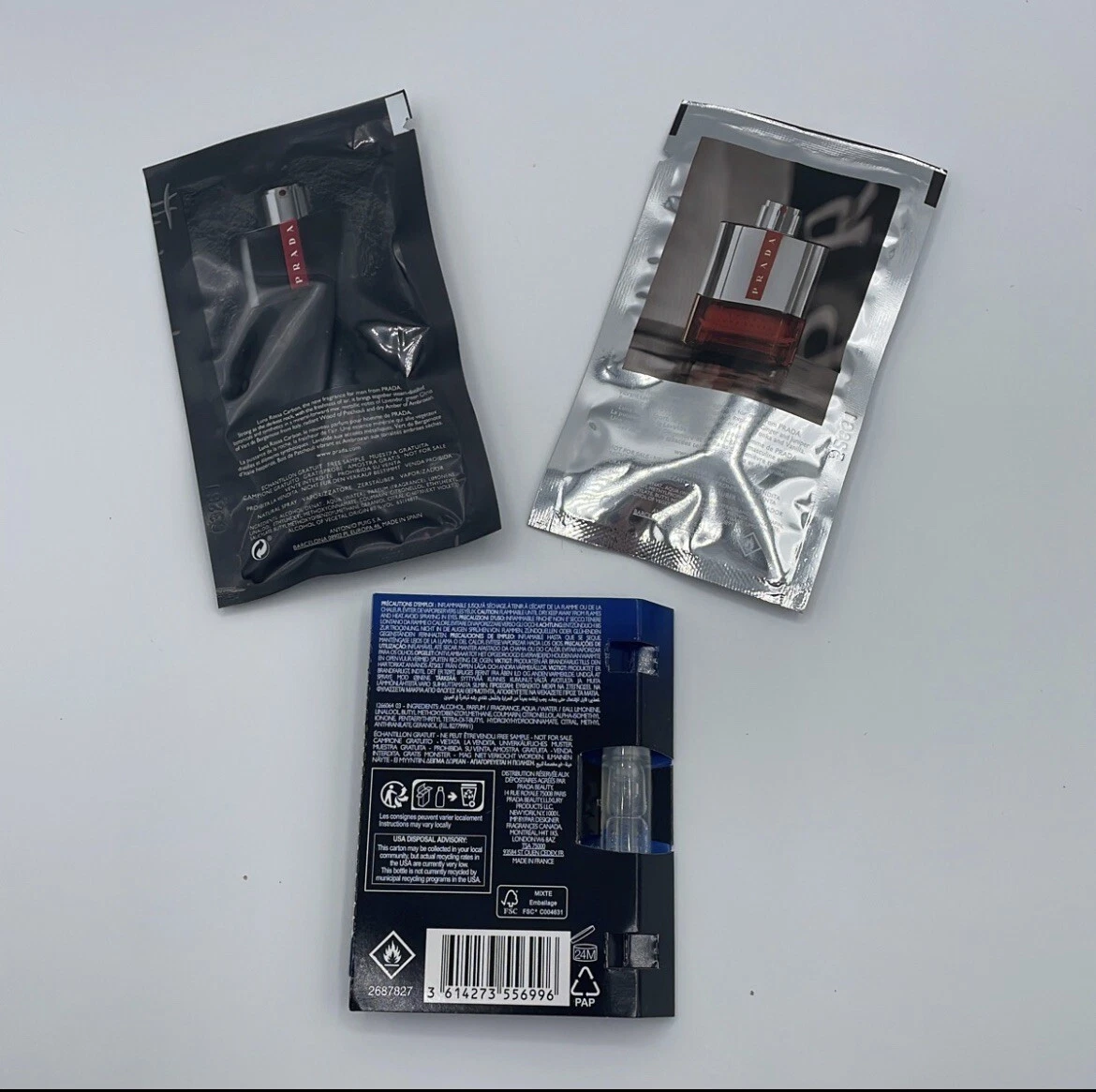 Prada Luna Rossa 3PC Sample Set Sport Carbon Ocean New