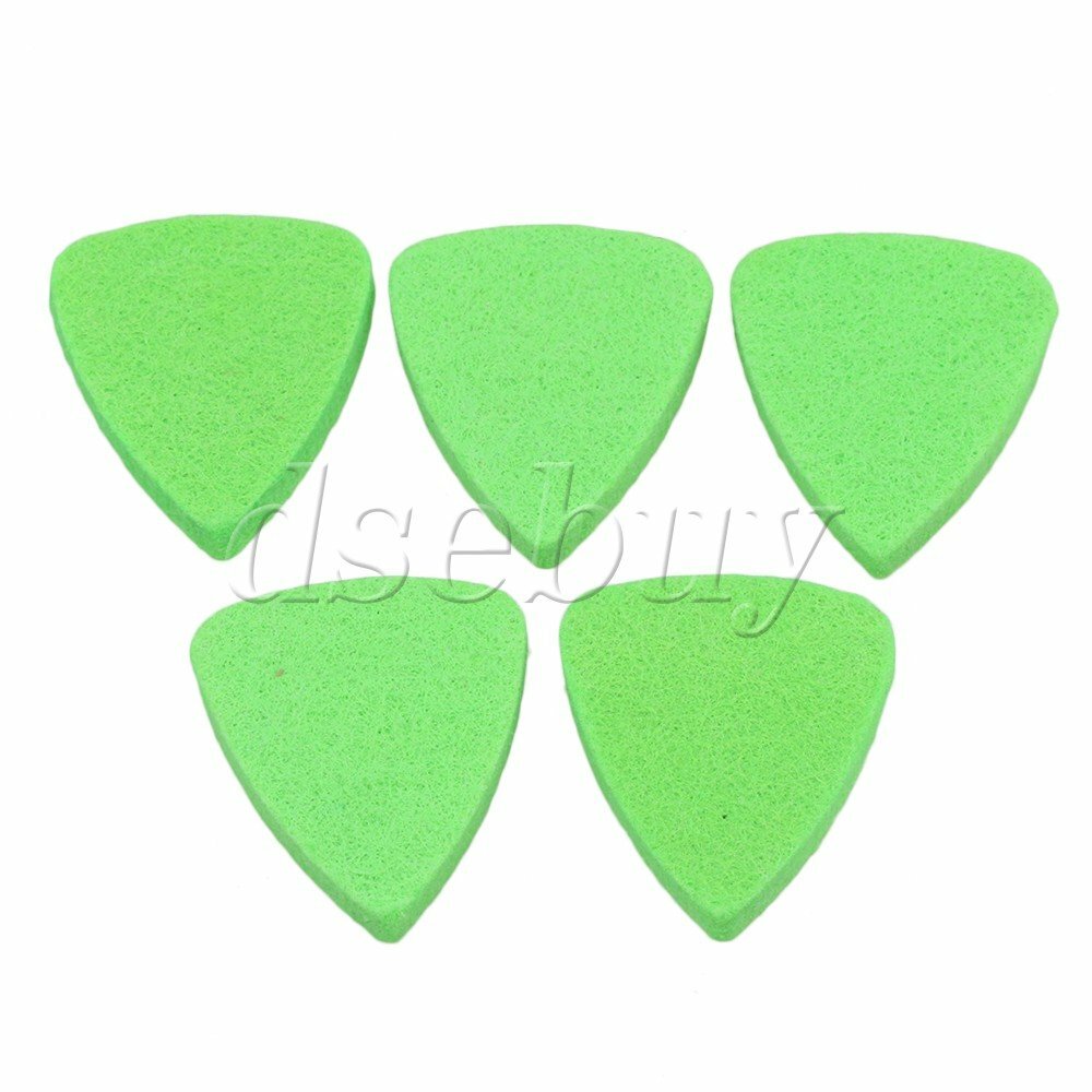 5x Green 3cm Personalized Guitar Felt Picks Plectrums for Ukulele