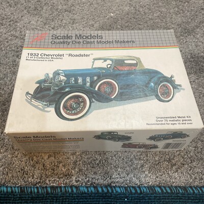 VINTAGE HUBLEY JLE 1932 CHEVROLET ROADSTER 1:20 SCALE DIE-CAST METAL KIT UNBUILT