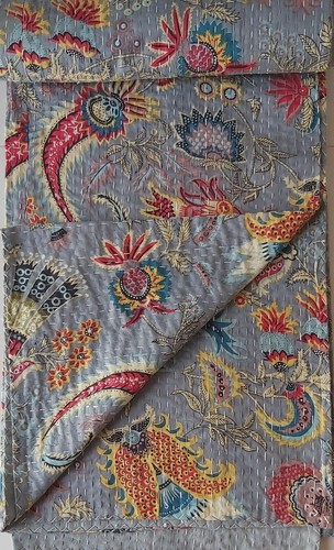 Vintage Patchwork Crown Kantha Quilt Bedspread Indian Handmade Throw Blanket Lot - Picture 19 of 74