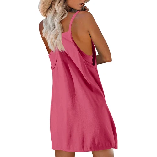Damen Tenniskleid mit Shorts Ärmellos Träger Einfarbig Golf Sportkleider - Bild 42 von 73