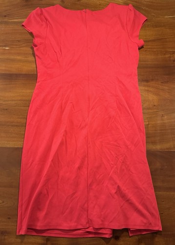 New York & Co Red Side Ruffle Sheath Dress W/ Slimming Magic Crepe Stretch Sz XL - Picture 5 of 9