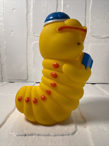 Vintage 1987 Gerber Cuddly Worm Baby Toy Yellow - Picture 2 of 7