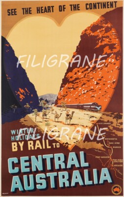 CENTRAL AUSTRALIA TRAIN Rfzf - POSTER HQ 40x60cm eines VINTAGE POSTERS
