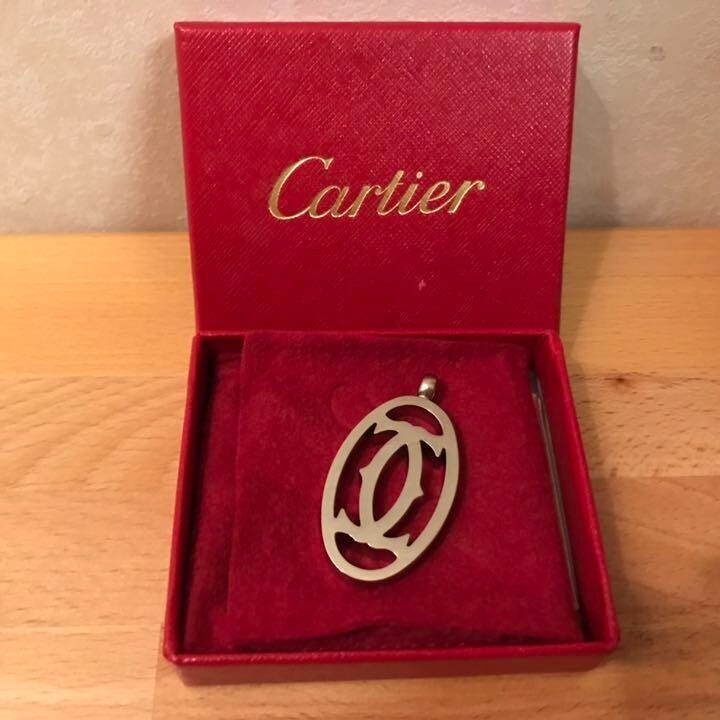 Cartier 2C logo Motif silver choker necklace top only