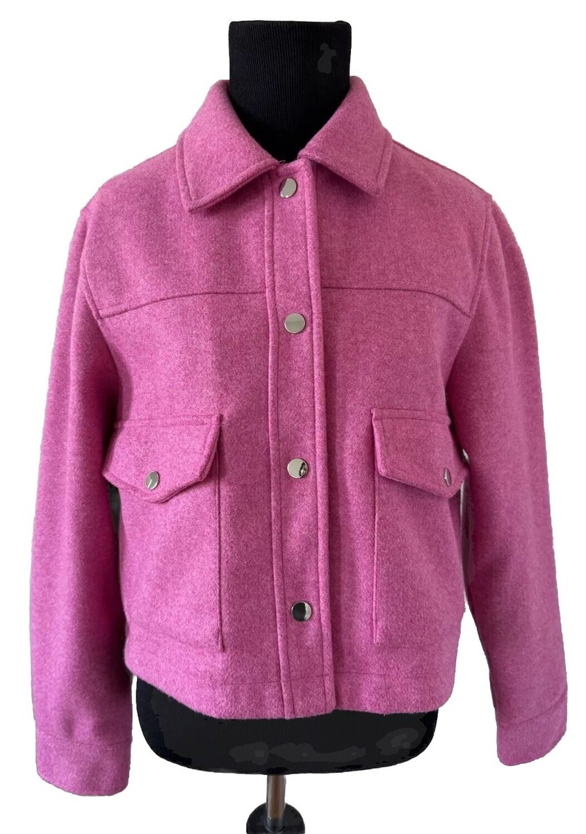 Zara Metal Button Cropped Fushia Jacket Size Small | eBay