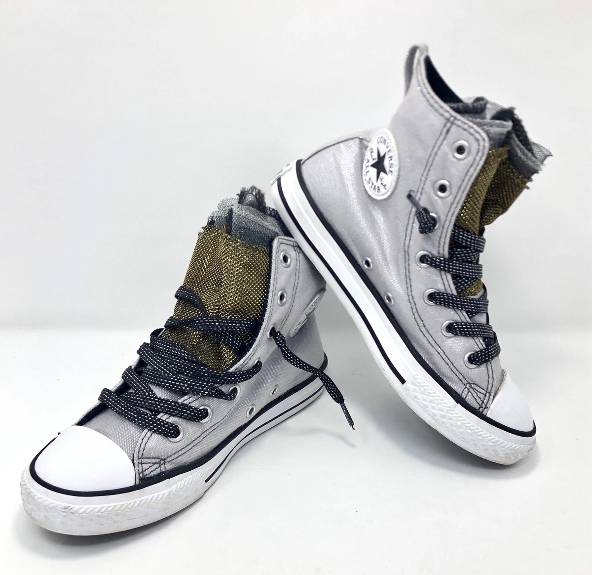 Converse All Star Metallic Mesh High Top Sneakers Kids Size 1.5 eBay
