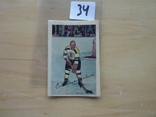 VINTAGE HOCKEY CARD PARKHURST 1952  BOSTON BRUINS  BILL QUACKENBUSH    NO34