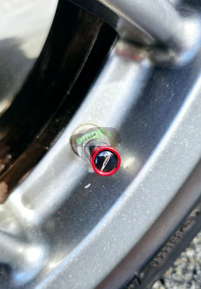 Mini Carbon Fibre Dust Valve Caps, John Cooper Works (JCW) - Chrome Red - Image 2 of 4