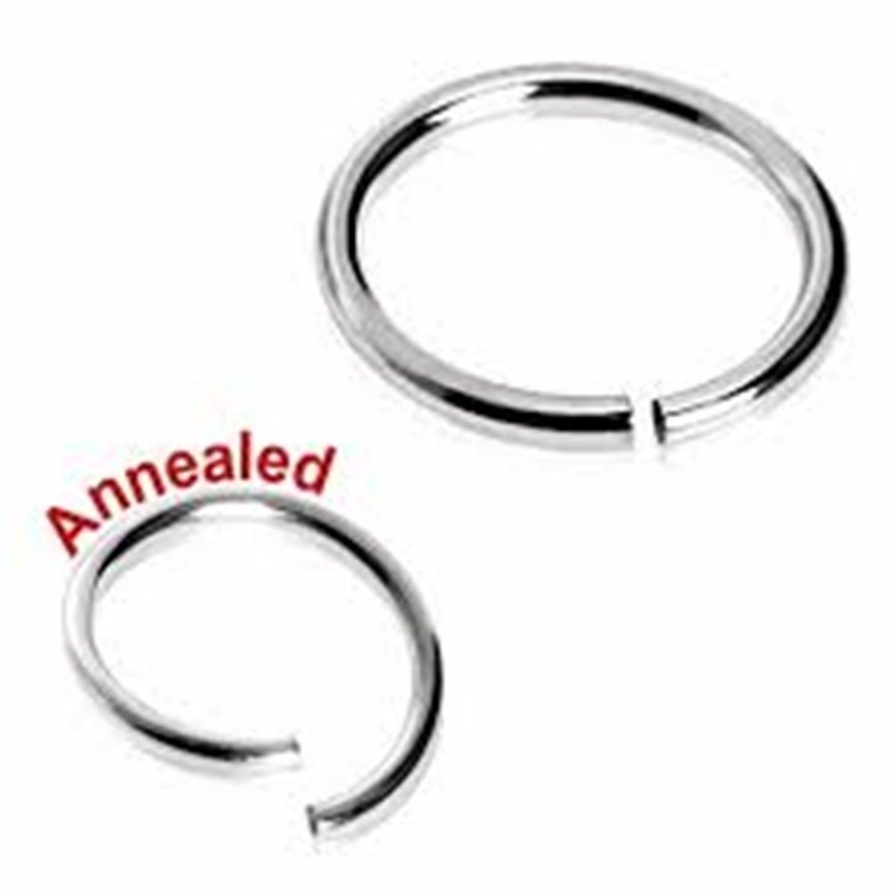 Nose Split Annealed Ring 18 Gauge 1/4" Steel *