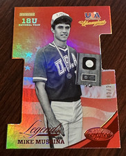 2013 MIKE MUSSINA USA Baseball Certified Legends Die-Cut Mirror Red 182/299