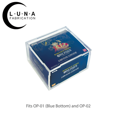 one piece booster box blue bottom Acrylic Display Case for One Piece OP-01(Blue Bottom) / OP-02 Booster box — Luna Fabrication