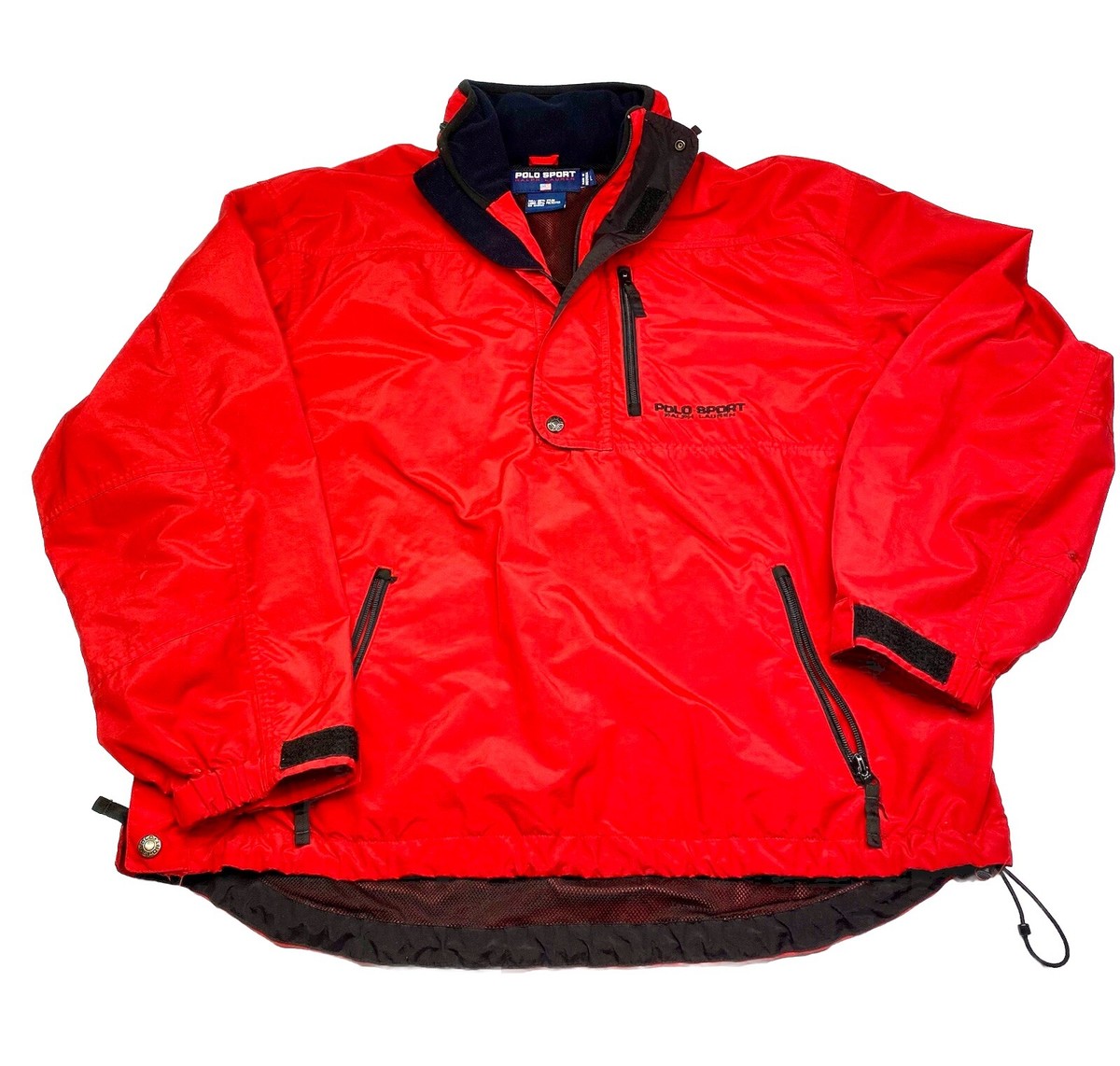 VTG POLO Sport Ralph Lauren Men's Red Black 1/4 Zip Pullover