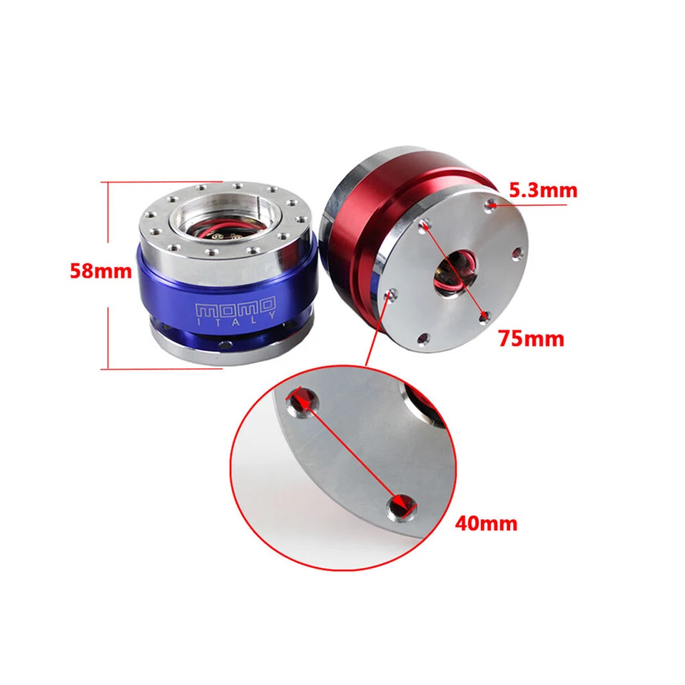 Adaptador HUB de liberación rápida de volante de coche de aluminio Snap Off Boss Kit AZUL Foto 2 de 4