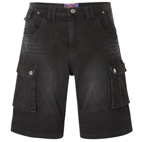 NEU Übergröße Herren Stretch Jeans Bermudas Schwarz Straight Fit Gr.66