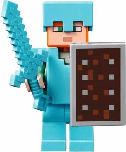 Lego Minecraft Alex Diamond Armor & Sword, Shield Set 21137, New Never Assembled