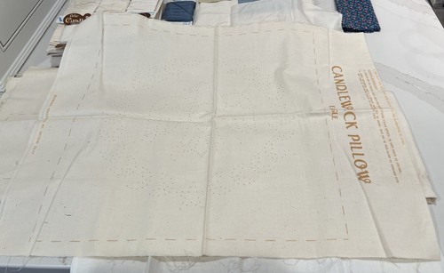 Lot Of Candlewicking Embroidery Pillow Kit, Fabric, Yarn -READ - Picture 6 of 24