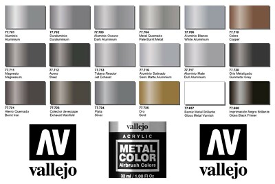 Vallejo Metal Color Acrylic Hobby Paint Metal Varnish Primer 32 ml  Bottles