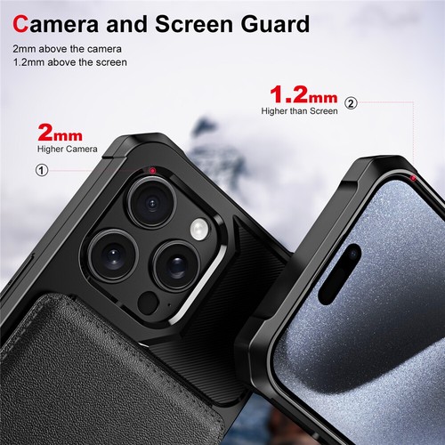 For iPhone 16 15 14 Plus Pro Max 13 12 Case Flip Card Holder Wallet Stand Cover - Picture 6 of 11