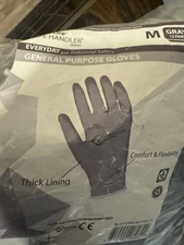 SAFE HANDLER BLSH-ESRG-17GY Nitrile Firm Grip Work Gloves,Gray (12-Pack) Medium