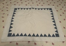 Standard Pillow Sham Ivory Blue Geometric Pattern 100 Cotton 2.5 Flange