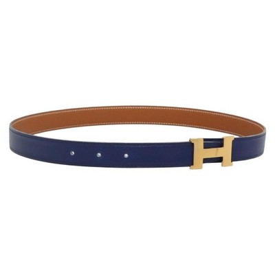 【ヴィンテージ】 エルメス HERMES ベルト　ネイビー HERMES Constance Belt Leather Gold Blue Auth 133264 | eBay