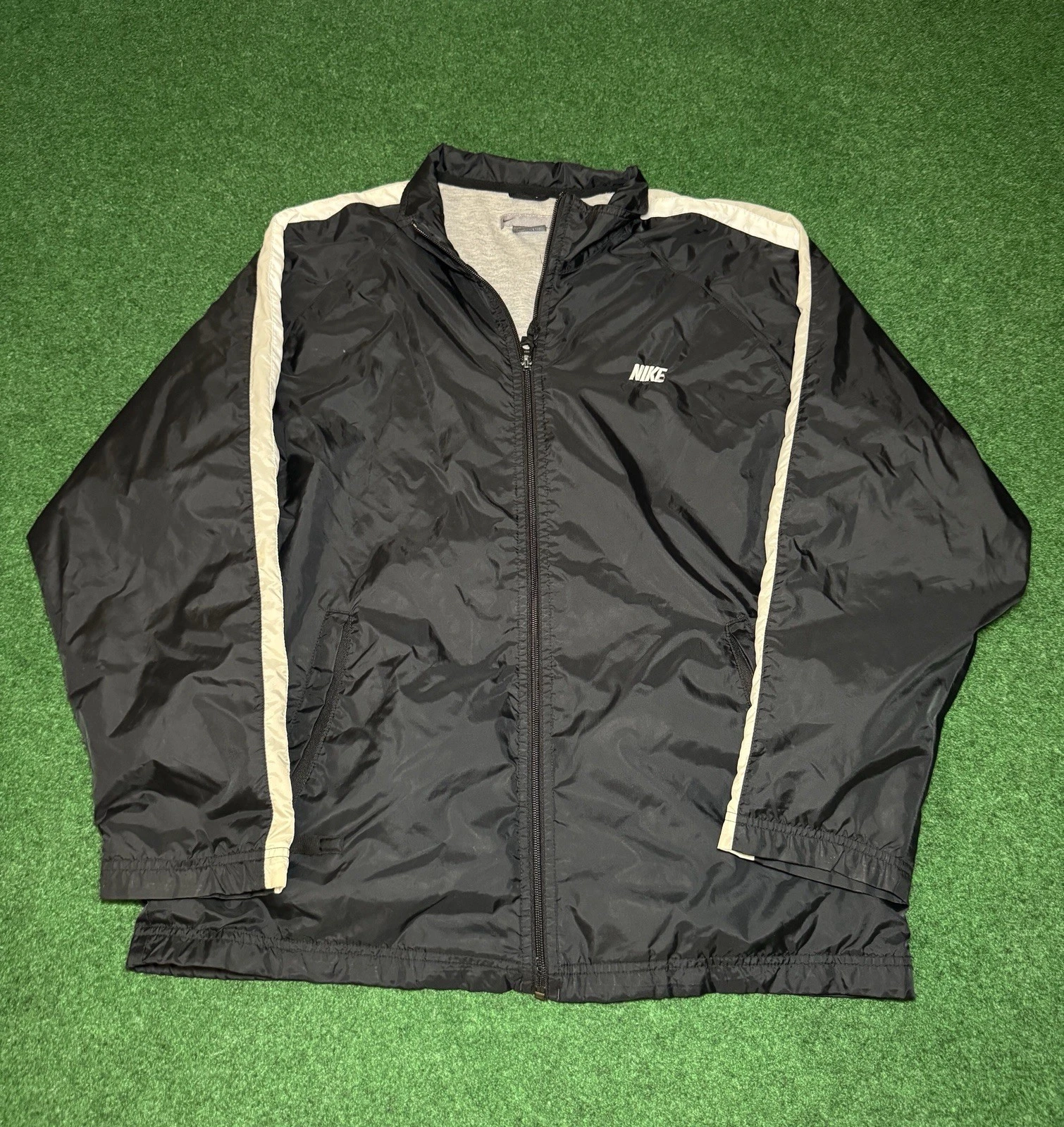Vintage Y2K Nike Gray Tag Medium Full Zip Lightweight Windbreaker Track Jacket
