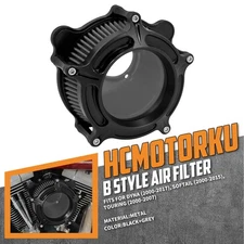 Matte Black Air Cleaner Filter Gray Intake For Harley Road King Glide 2000-2007