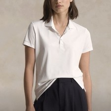 RLX Ralph Lauren Women's Classic Fit Tour Golf Polo Shirt Lightweight White