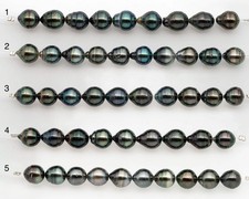 9-10mm Tahitian Pearl in Short Strand with All Natural Color with High Luster a