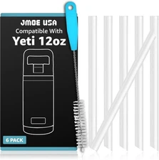 Jmoe USA Straws for YETI Rambler Jr. 12oz Kids Bottles Replacements - 6 Pack