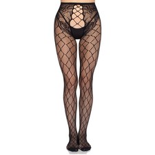 Leg Avenue 1966 - Netzstrumpfhose mit offenem Pferd Einheitsgröße schwarz Leg Avenue 1966 - Netzstrumpfhose mit offenem Pferd Einheitsgröße schwarz