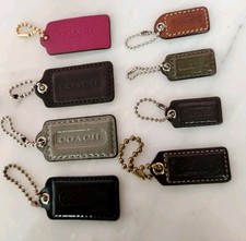 Lot of 8 Authentic Coach Leather Hangtags Keychain Fob Mixed Colors Replacement
